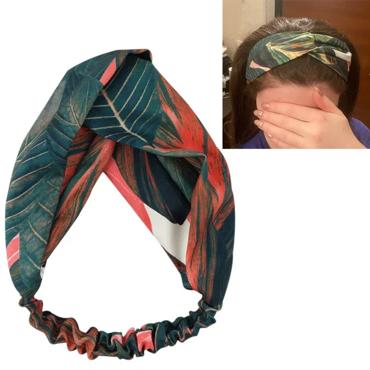 Băng đô phong cách Bohemian mùa hè cho nữ khăn turban nút chéo cổ điển