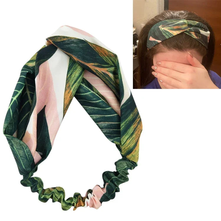Băng đô phong cách Bohemian mùa hè cho nữ khăn turban nút chéo cổ điển