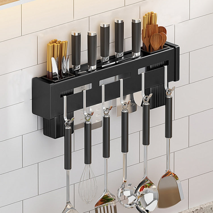 Giá treo tường nhà bếp không cần khoan, giá đựng đũa, các kích thước 30cm, 40cm, 50cm, 60cm, màu đen và màu chải