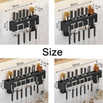 Giá treo tường nhà bếp không cần khoan, giá đựng đũa, các kích thước 30cm, 40cm, 50cm, 60cm, màu đen và màu chải