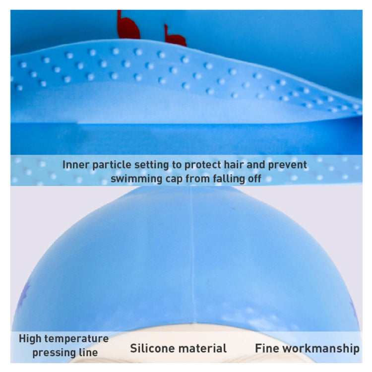 Mũ bơi silicone in họa tiết chống nước cho tóc dài, Mũ bơi in họa tiết tóc dài (Hồng), Mũ bơi tóc dài, Mũ bơi in họa tiết tóc dài (Tím), Mũ bơi in họa tiết tóc dài (Xám), Mũ bơi in họa tiết tóc dài (Xanh hải quân)