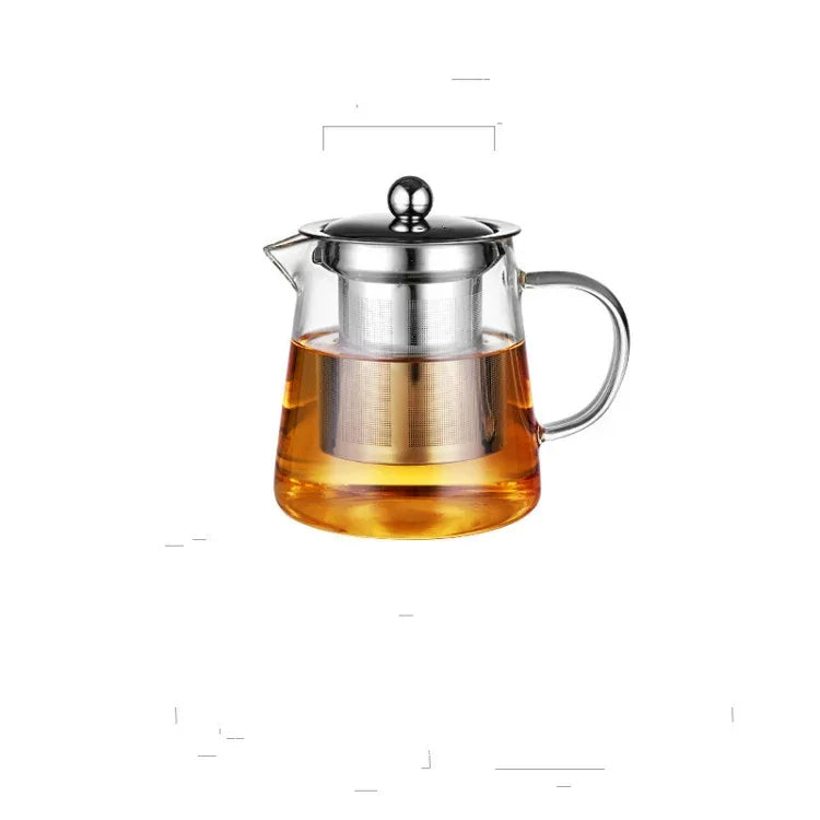 Bộ Ấm Trà Bằng Thủy Tinh Chịu Nhiệt Dung Tích Lớn Kèm Lọc Thép Không Gỉ Cho Trà Kung Fu, 450ML, 550ML, 750ML, 950ML