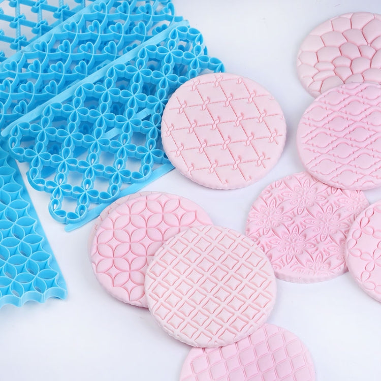2 cái khuôn làm bánh fondant hình trái tim, họa tiết kim cương, kẻ sọc, khuôn in dấu Quyi cầu vượt