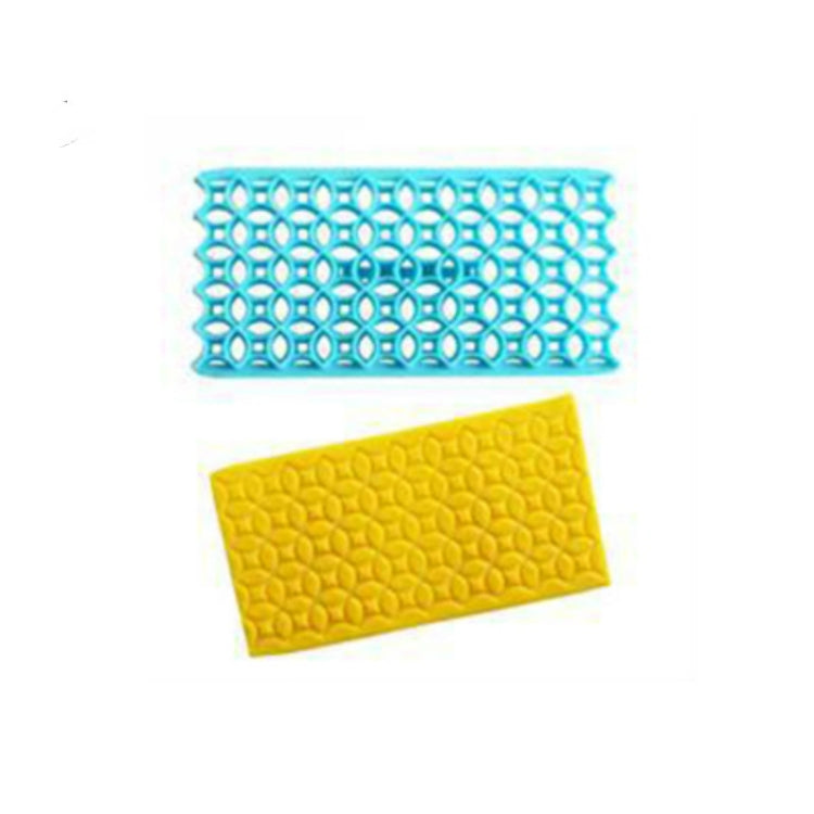 2 cái khuôn làm bánh fondant hình trái tim, họa tiết kim cương, kẻ sọc, khuôn in dấu Quyi cầu vượt