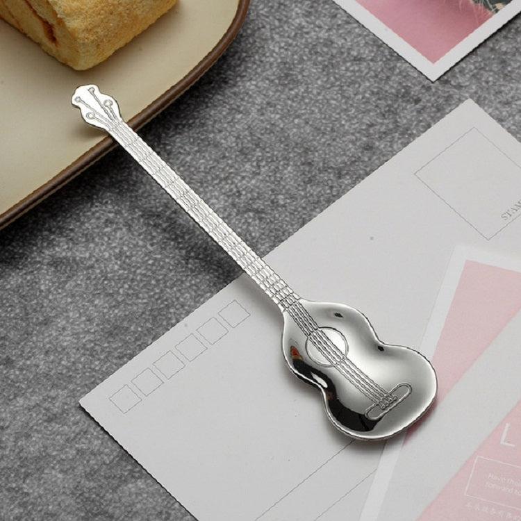 Muỗng khuấy cà phê bằng thép không gỉ hình nhạc cụ sáng tạo, guitar bạc, bát giác bạc, đàn lute bạc, đàn nguyệt bạc, guitar titan vàng, bát giác titan vàng, đàn lute titan vàng, đàn nguyệt titan vàng, guitar vàng hồng