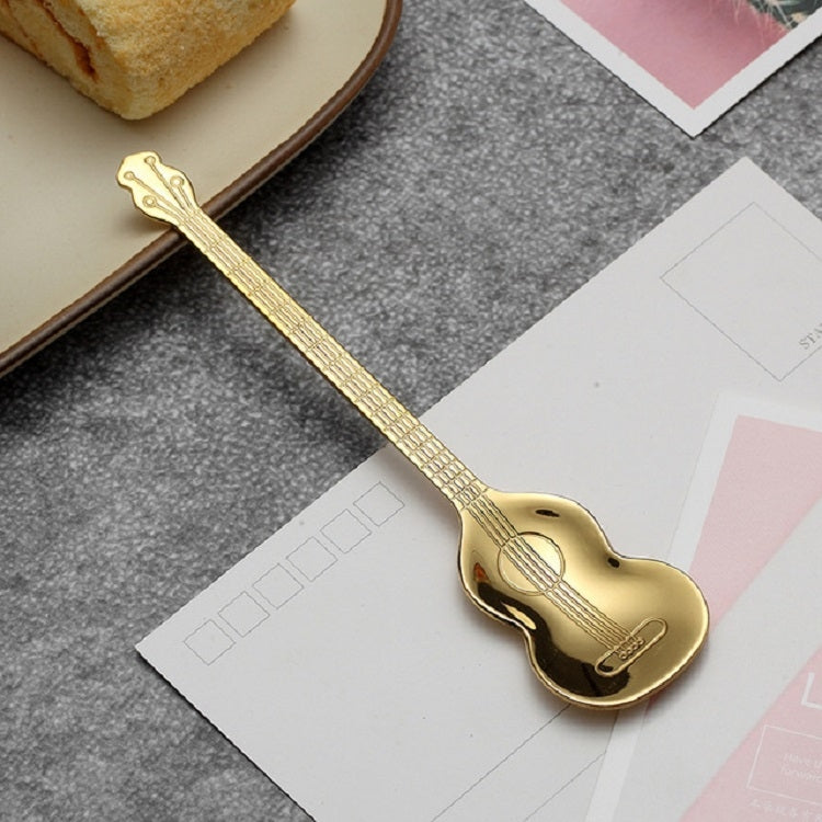 Muỗng khuấy cà phê bằng thép không gỉ hình nhạc cụ sáng tạo, guitar bạc, bát giác bạc, đàn lute bạc, đàn nguyệt bạc, guitar titan vàng, bát giác titan vàng, đàn lute titan vàng, đàn nguyệt titan vàng, guitar vàng hồng