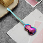 Muỗng khuấy cà phê bằng thép không gỉ hình nhạc cụ sáng tạo, guitar bạc, bát giác bạc, đàn lute bạc, đàn nguyệt bạc, guitar titan vàng, bát giác titan vàng, đàn lute titan vàng, đàn nguyệt titan vàng, guitar vàng hồng