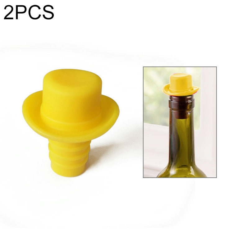 Nắp rượu vang tươi hình mũ cao su silica gel, 2 cái hình mũ (nâu), 2 cái hình mũ (đen), 2 cái hình mũ (rượu vang đỏ), 2 cái hình mũ (vàng), 2 cái hình mũ (hồng đỏ), 2 cái hình mũ (đỏ)