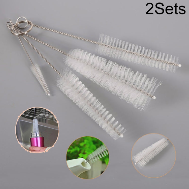 Bộ 2 bàn chải cọ ống hút bằng thép không gỉ, bàn chải cọ ống hút