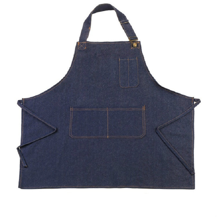 Tạp dề denim có thể điều chỉnh dây đeo cổ