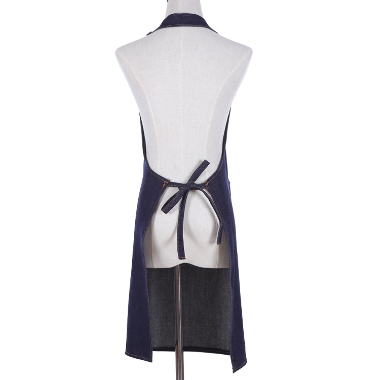 Tạp dề denim có thể điều chỉnh dây đeo cổ