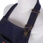 Tạp dề denim có thể điều chỉnh dây đeo cổ