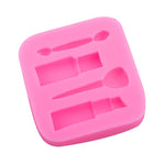 Bộ 2 khuôn silicon hình bút kẻ môi và bút kẻ mày trang điểm, khuôn bánh fondant, khuôn socola, khuôn đất sét hình bút kẻ mày