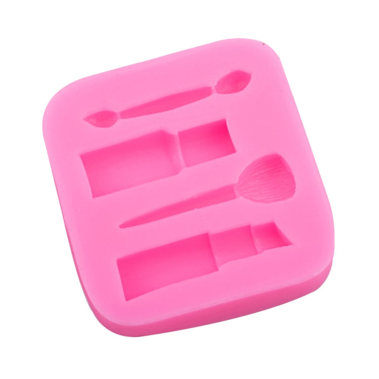 Bộ 2 khuôn silicon hình bút kẻ môi và bút kẻ mày trang điểm, khuôn bánh fondant, khuôn socola, khuôn đất sét hình bút kẻ mày
