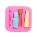 Bộ 2 khuôn silicon hình bút kẻ môi và bút kẻ mày trang điểm, khuôn bánh fondant, khuôn socola, khuôn đất sét hình bút kẻ mày
