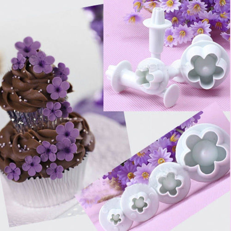 Bộ 4 khuôn in mùa xuân hình mận cho bánh fondant, khuôn bánh quy