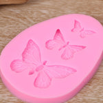 Bộ 2 khuôn silicon fondant hình bướm mô phỏng, dụng cụ làm xà phòng thủ công, trang trí bánh socola ren, bộ 2 cái