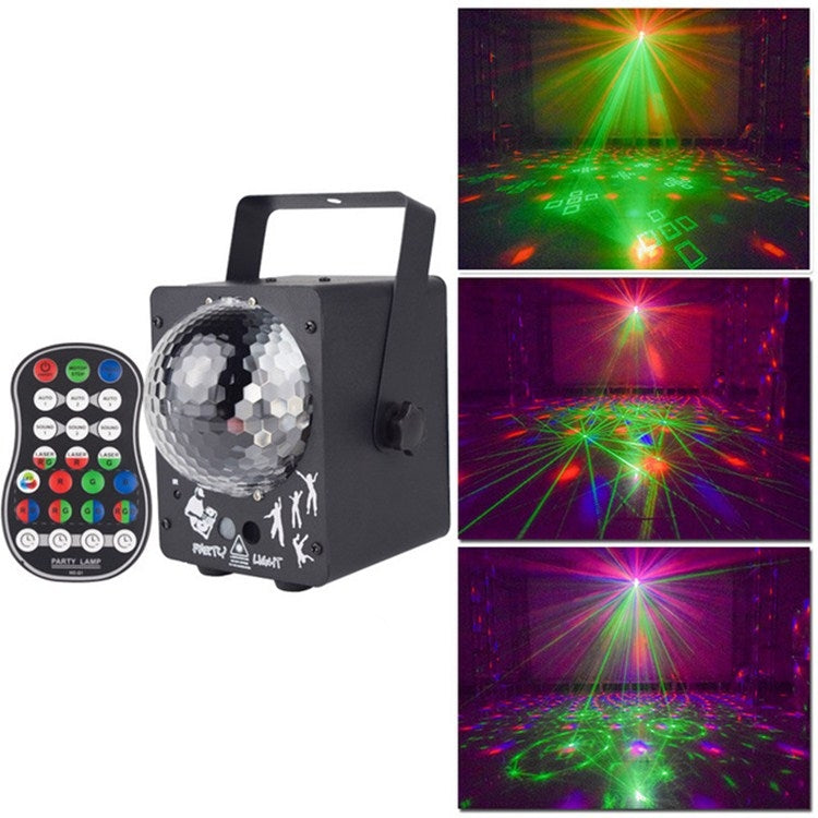Đèn laser quả cầu pha lê ma thuật 18W với 60 kiểu họa tiết, đèn chiếu bầu trời sao LED nhiều màu cho gia đình, đèn sân khấu kích hoạt bằng giọng nói, phích cắm US, UK, AU, EU