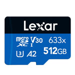 Thẻ nhớ flash Lexar 633x 512GB tốc độ cao cho camera thể thao, điện thoại di động TF, thẻ nhớ ghi hình xe, 512GB