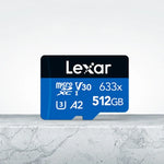 Thẻ nhớ flash Lexar 633x 512GB tốc độ cao cho camera thể thao, điện thoại di động TF, thẻ nhớ ghi hình xe, 512GB