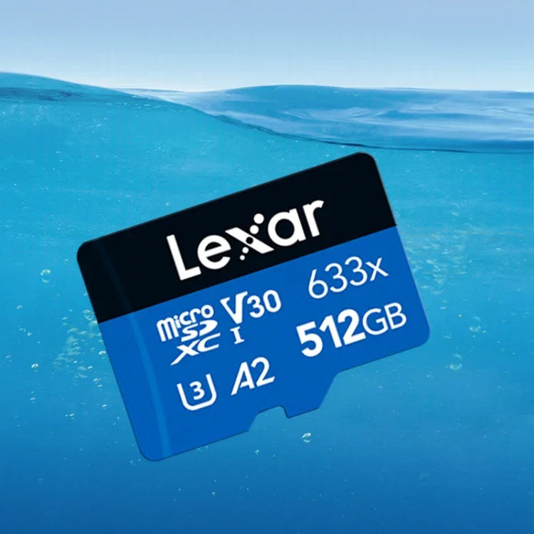 Thẻ nhớ flash Lexar 633x 512GB tốc độ cao cho camera thể thao, điện thoại di động TF, thẻ nhớ ghi hình xe, 512GB