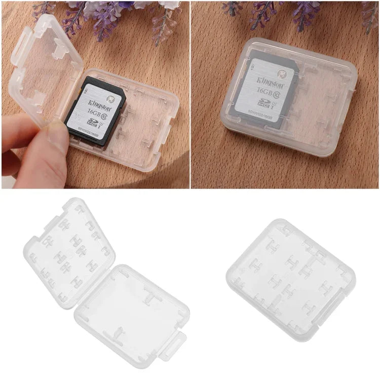 Hộp đựng thẻ lưu trữ đa năng mini trong suốt 10 chiếc