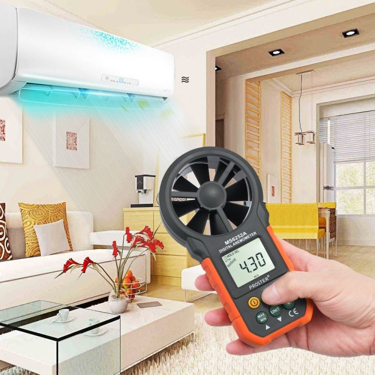 Máy đo tốc độ gió và lưu lượng không khí hiển thị kỹ thuật số chính xác cao PEAKMETER, MS6252A đo tốc độ gió, lưu lượng không khí, MS6252B đo nhiệt độ, độ ẩm, USB