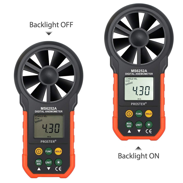 Máy đo tốc độ gió và lưu lượng không khí hiển thị kỹ thuật số chính xác cao PEAKMETER, MS6252A đo tốc độ gió, lưu lượng không khí, MS6252B đo nhiệt độ, độ ẩm, USB