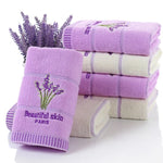 Khăn mặt sọc dày bằng cotton nguyên chất Họa tiết oải hương Khăn mặt thấm hút