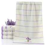 Khăn mặt sọc dày bằng cotton nguyên chất Họa tiết oải hương Khăn mặt thấm hút