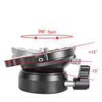 Đế điều chỉnh ngang đa năng BENXIN DY-60N cho máy ảnh SLR xoay toàn cảnh, đế bán cầu, DY-60N 1/4 inch