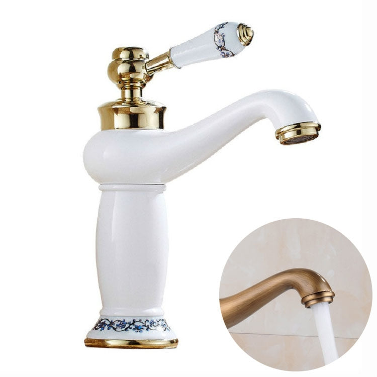Vòi đồng cổ điển nóng lạnh đôi men sứ xanh trắng, màu đen, cổ điển, bạch kim, đen vàng
