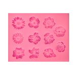 Khuôn silicone fondant bánh, khuôn socola DIY hình hoa loa kèn hoa hướng dương trang trí nướng, hình hoa hướng dương (hồng), hình hoa hướng dương (xám)