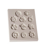 Khuôn silicone fondant bánh, khuôn socola DIY hình hoa loa kèn hoa hướng dương trang trí nướng, hình hoa hướng dương (hồng), hình hoa hướng dương (xám)