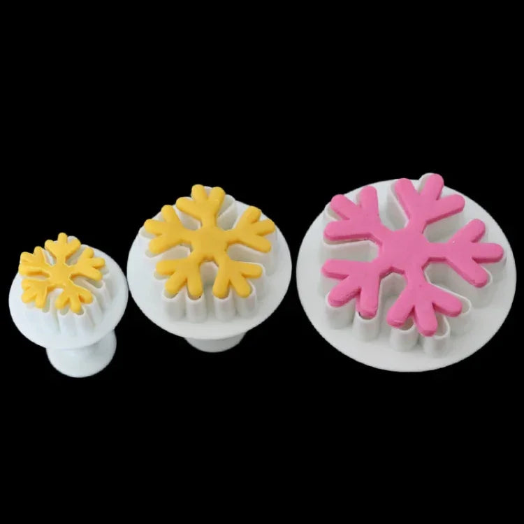 Bộ 6 khuôn lò xo hình bông tuyết làm bánh fondant, khuôn in bánh quy DIY, hình bông tuyết