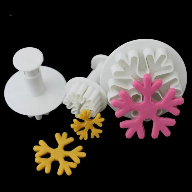 Bộ 6 khuôn lò xo hình bông tuyết làm bánh fondant, khuôn in bánh quy DIY, hình bông tuyết