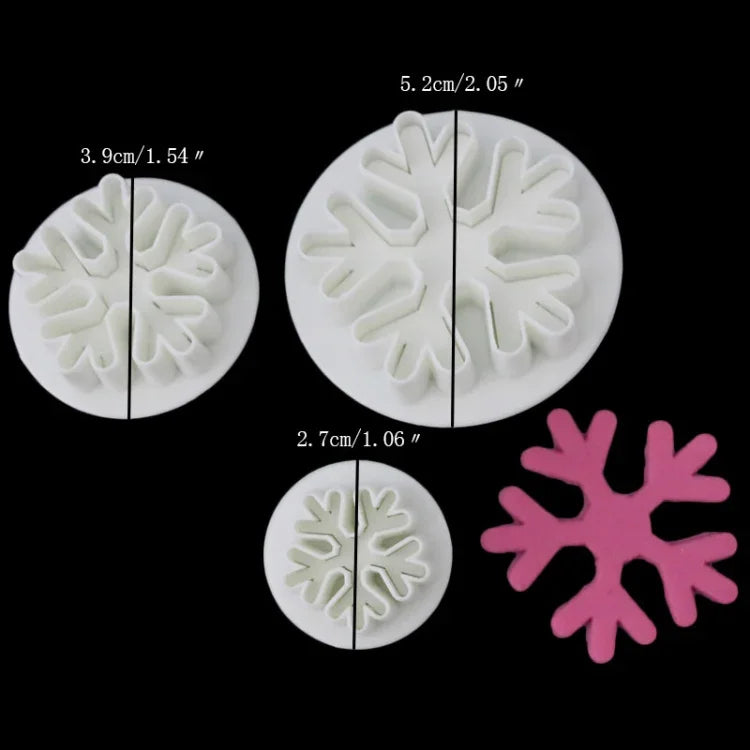 Bộ 6 khuôn lò xo hình bông tuyết làm bánh fondant, khuôn in bánh quy DIY, hình bông tuyết