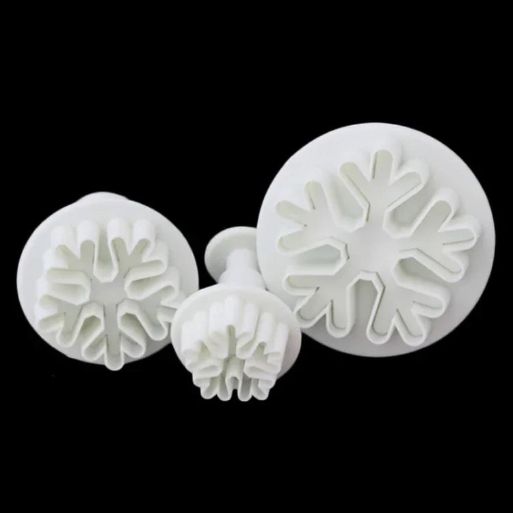 Bộ 6 khuôn lò xo hình bông tuyết làm bánh fondant, khuôn in bánh quy DIY, hình bông tuyết