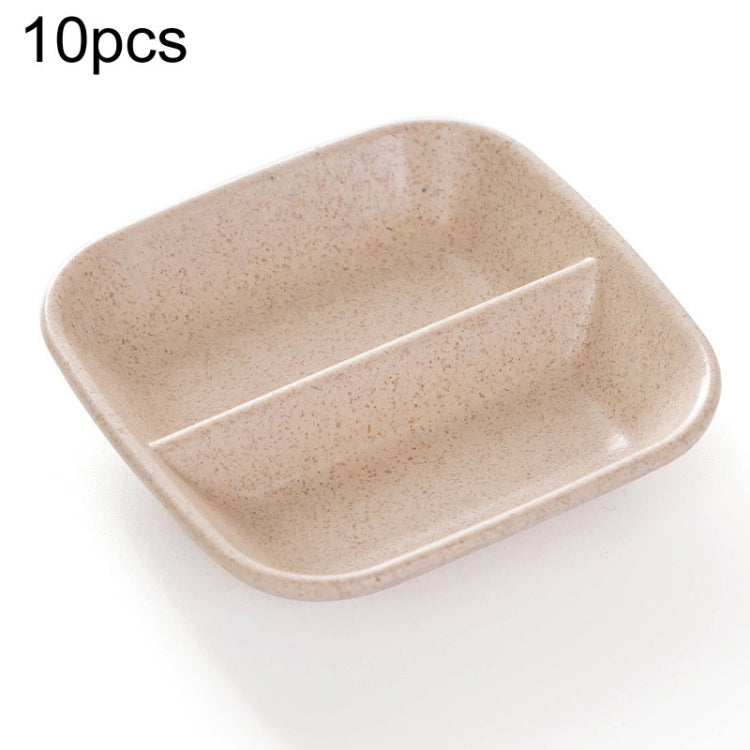 10 món phụ kiện nhà bếp 2 trong 1 đĩa nước sốt gia vị, đĩa salad bằng rơm lúa mì