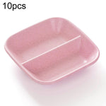 10 món phụ kiện nhà bếp 2 trong 1 đĩa nước sốt gia vị, đĩa salad bằng rơm lúa mì