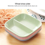 10 món phụ kiện nhà bếp 2 trong 1 đĩa nước sốt gia vị, đĩa salad bằng rơm lúa mì