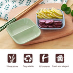 10 món phụ kiện nhà bếp 2 trong 1 đĩa nước sốt gia vị, đĩa salad bằng rơm lúa mì