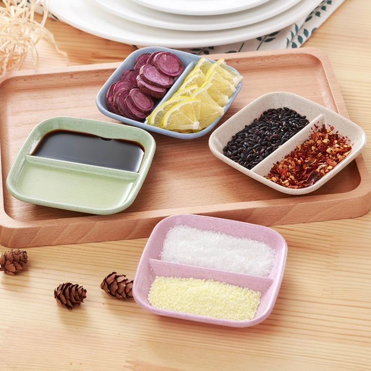 10 món phụ kiện nhà bếp 2 trong 1 đĩa nước sốt gia vị, đĩa salad bằng rơm lúa mì