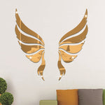 Decal dán tường trang trí ba chiều pha lê cánh thiên thần gương trang trí phòng ngủ
