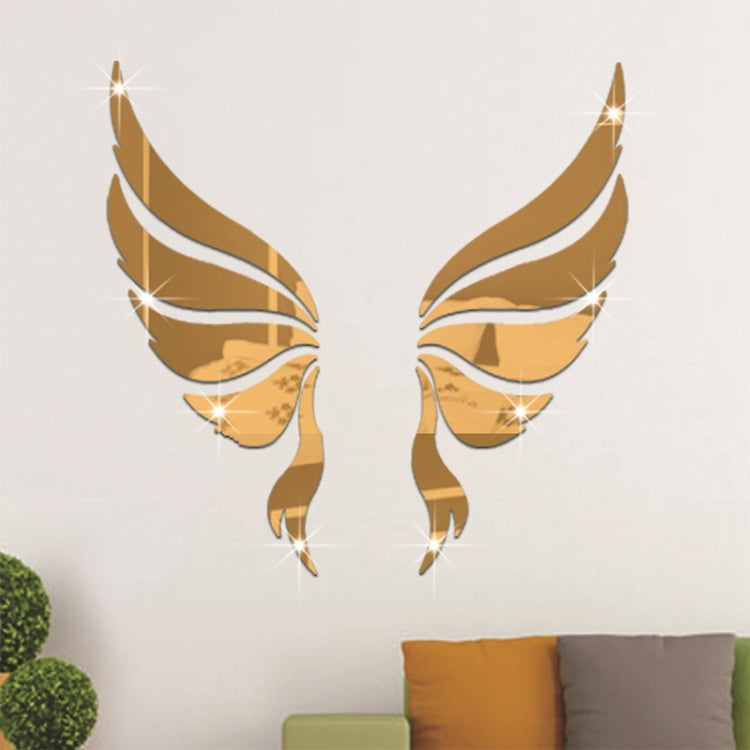 Decal dán tường trang trí ba chiều pha lê cánh thiên thần gương trang trí phòng ngủ