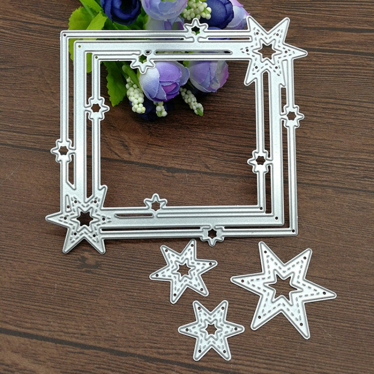 Khuôn dao cắt viền ngôi sao năm cánh cho scrapbook DIY, hình viền ngôi sao năm cánh