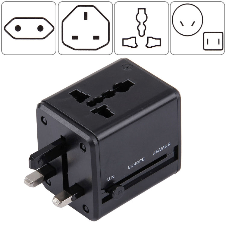 Bộ chuyển đổi phích cắm du lịch toàn cầu có thể giấu với cổng sạc USB kép tích hợp cho Mỹ, Anh, Úc, EU