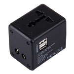 Bộ chuyển đổi phích cắm du lịch toàn cầu có thể giấu với cổng sạc USB kép tích hợp cho Mỹ, Anh, Úc, EU