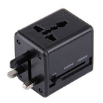 Bộ chuyển đổi phích cắm du lịch toàn cầu có thể giấu với cổng sạc USB kép tích hợp cho Mỹ, Anh, Úc, EU