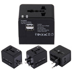 Adapter Sạc Ổ Cắm USB Đôi 5V 2.1A, Phích Cắm UK / EU / US / AU, 5V 2.1A
